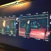 Viktoriya (Jennifer Christa Palmer) on the monitors - behind the scenes of The Green Hornet (April 2017)