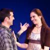 Jimmy (Ryan Gigliotti) greets Sandrine (Jennifer Christa Palmer) at the local bar, the Moose Paddy. OTP's final show "Almost, Maine", 14 February 2010.